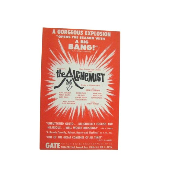 Alchemist FLYER Ben Johnson John Hefferman James Cahill Cynthia Bebont Theatre - Picture 1 of 4